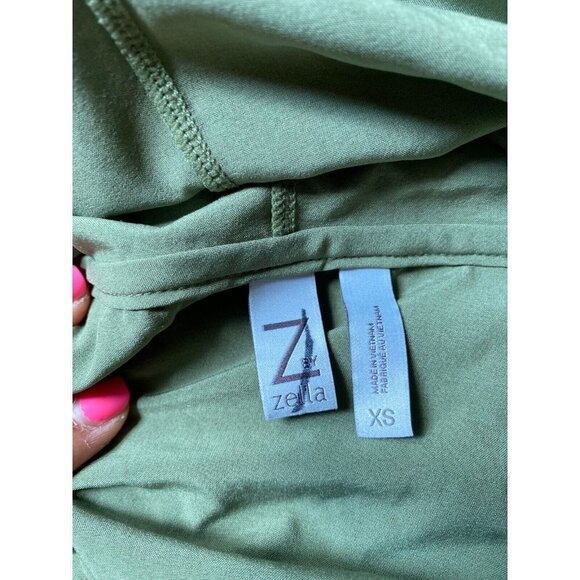 Z By Zella BNWOT Activewear Green Long Hooded Jacket Women Full Zip - Picture 6 of 7